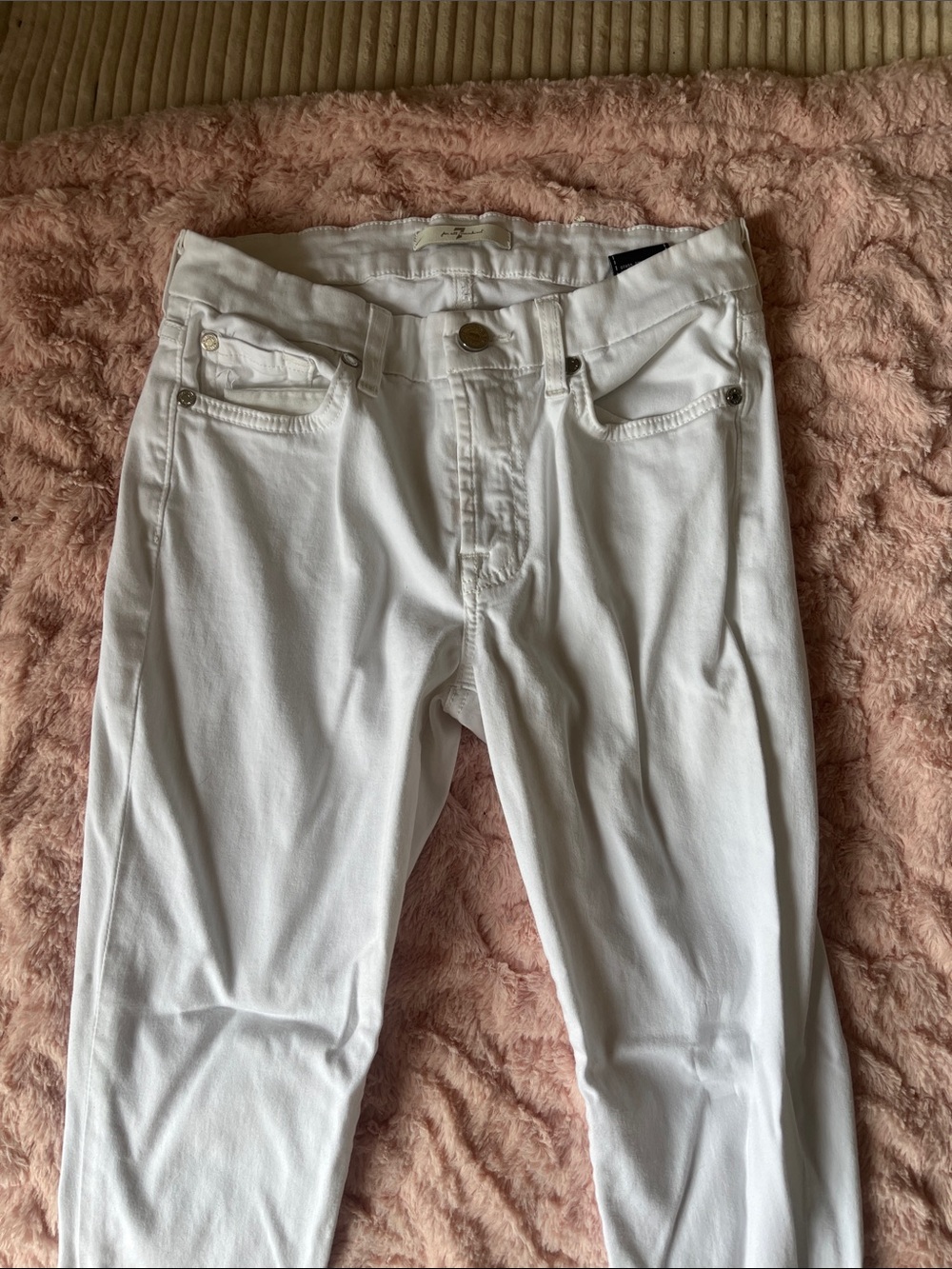 7 For All Mankind White Women's Skinny Jeans